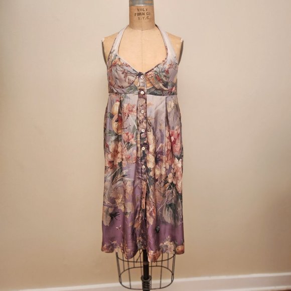 Jean Paul Gaultier Floral Silk Halter Dress - Picture 2 of 15